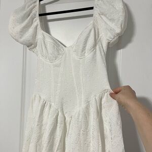 SHEIN Puff Sleeve Flower Mini Dress